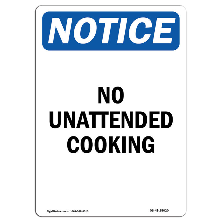 SignMission No Unattended Cooking Sign Wayfair